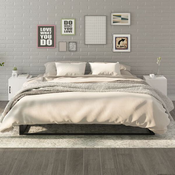 vidaXL Nočn&iacute; stolky 2 ks b&iacute;l&eacute; s vysok&yacute;m leskem kompozitn&iacute; dřevo