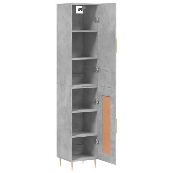 vidaXL Skř&iacute;ň highboard betonově &scaron;ed&aacute; 34,5x34x180 cm kompozitn&iacute; dřevo