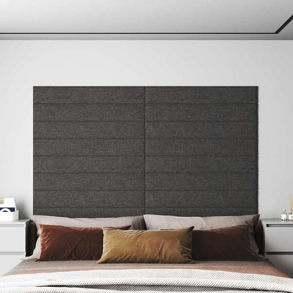 vidaXL N&aacute;stěnn&eacute; panely 12 ks tmavě &scaron;ed&eacute; 90 x 15 cm textil 1,62 m&sup2;