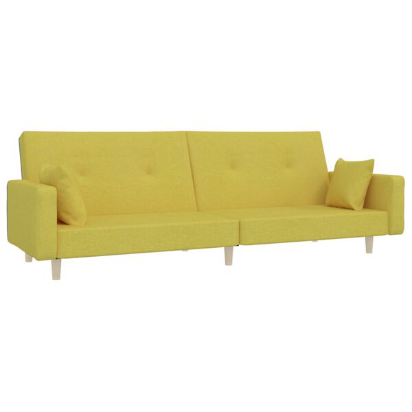 vidaXL 2místná rozkládací pohovka s podnožkou zelená textil