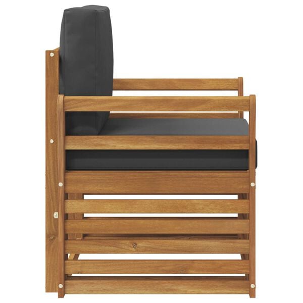 vidaXL Venkovn&iacute; pohovkov&aacute; souprava Masivn&iacute; ak&aacute;ciov&eacute; dřevo a polyester