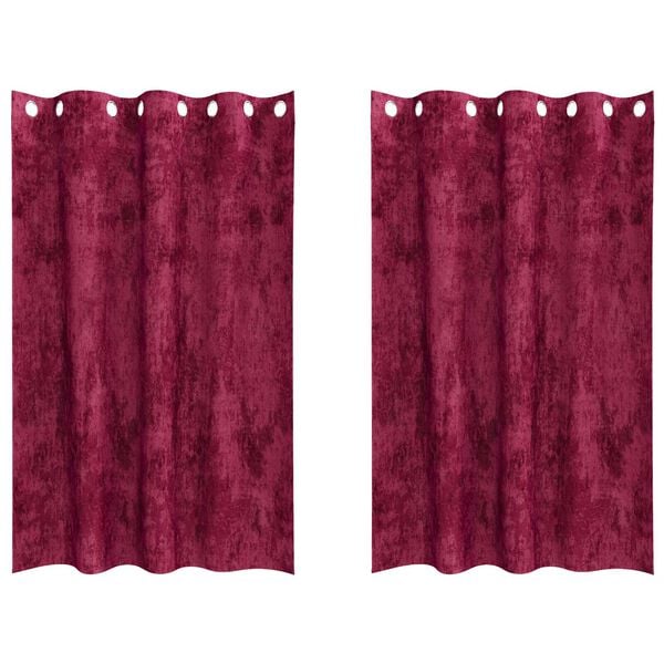 vidaXL Sametové závěsy 2 pcs Víno Červené 175 x 140 cm samet