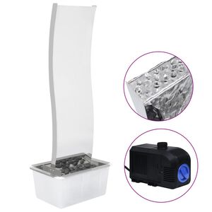 vidaXL Zahradn&iacute; font&aacute;na s čerpadlem nerezov&aacute; ocel 130 cm zaoblen&aacute;