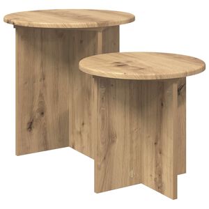 vidaXL Sada odkl&aacute;dac&iacute;ch stolků 2 ks Dub artisan &Oslash; 45 x 45 cm