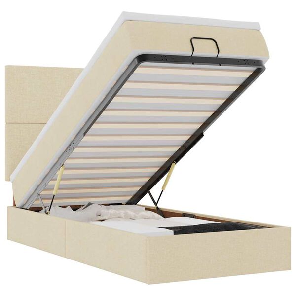 vidaXL Osmansk&yacute; r&aacute;m postele s matrac&iacute; kr&eacute;mově 90x190cm textil