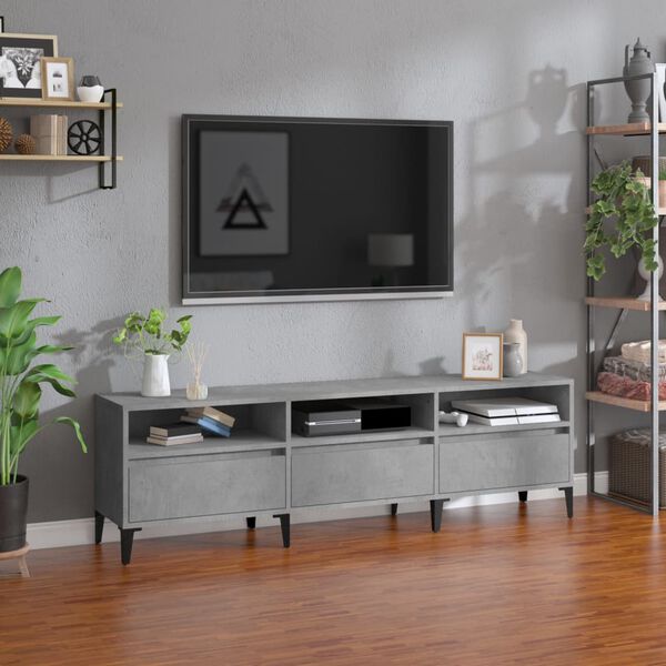 vidaXL TV skř&iacute;ňka betonově &scaron;ed&aacute; 150 x 30 x 44,5 cm kompozitn&iacute; dřevo