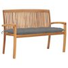 vidaXL Stohovateln&aacute; zahradn&iacute; lavice s podu&scaron;kou 128,5 cm masivn&iacute; teak