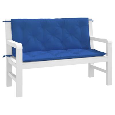vidaXL Podušky na zahradní lavici 2 ks modré 120x50x7cm látka oxford