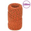 vidaXL Lodn&iacute; lano oranžov&eacute; 2 mm 100 m polypropylen