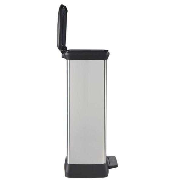 Curver Dvojit&yacute; ped&aacute;lov&yacute; odpadkov&yacute; ko&scaron; Deco 23 l + 23 l stř&iacute;brn&yacute;