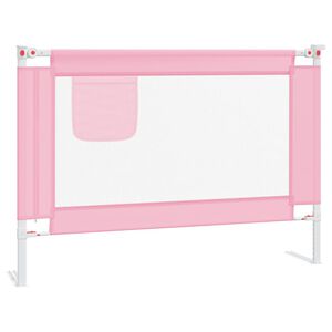 vidaXL Dětsk&aacute; z&aacute;brana k post&yacute;lce růžov&aacute; 90 x 25 cm textil