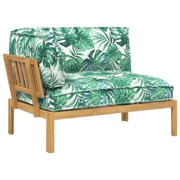 vidaXL Set pohovek Vzor listů 133 x 92 x 69 cm Masivn&iacute; ak&aacute;tov&eacute; dřevo