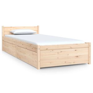 vidaXL R&aacute;m postele se z&aacute;suvkami 75 x 190 cm Small Single