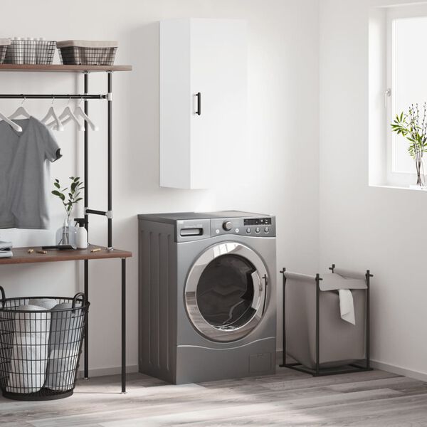 vidaXL N&aacute;stěnn&aacute; skř&iacute;ňka b&iacute;l&aacute; 34,5 x 34 x 90 cm