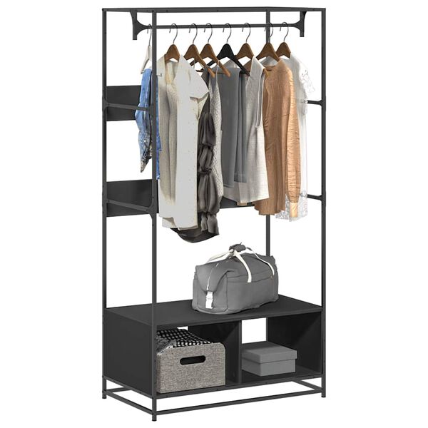 vidaXL Šatní skříň černá 90 x 50 x 180 cm kompozitní dřevo