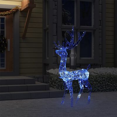 vidaXL Vánoční dekorace akrylový sob 140 LED 120 cm modré světlo