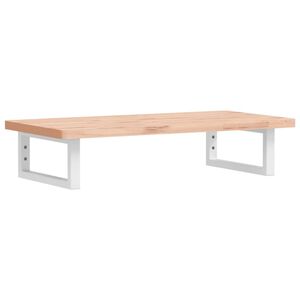 vidaXL Deska pod umyvadlo n&aacute;stěnn&aacute; ocel a masivn&iacute; bukov&eacute; dřevo