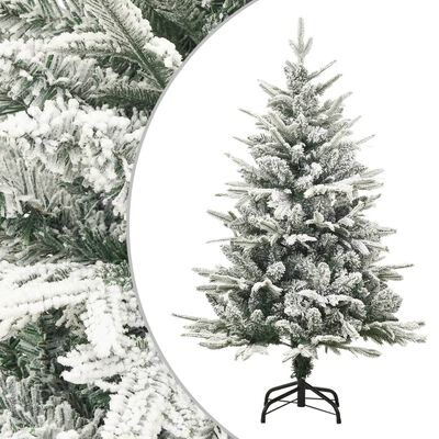 vidaXL Umělý vánoční stromek LED a sada koulí zasněžený 120cm PVC a PE