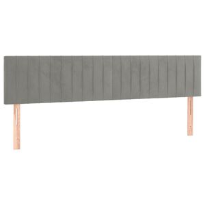 vidaXL Čela postele světle &scaron;ed&aacute; 200x5x78/88 cm samet