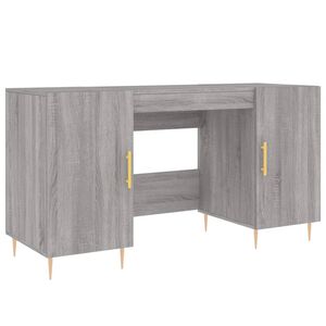 vidaXL Psac&iacute; stůl &scaron;ed&yacute; sonoma 140 x 50 x 75 cm kompozitn&iacute; dřevo