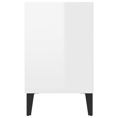 vidaXL TV stolek s kovovými nohami bílý vysoký lesk 103,5 x 30 x 50 cm