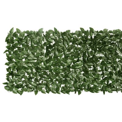 vidaXL Balkonová zástěna s tmavě zelenými listy 600 x 75 cm