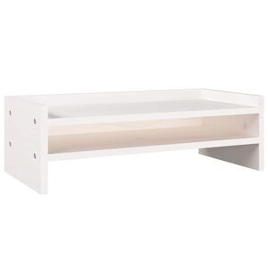 vidaXL Stojan na monitor b&iacute;l&yacute; 50x24x16 cm masivn&iacute; borov&eacute; dřevo