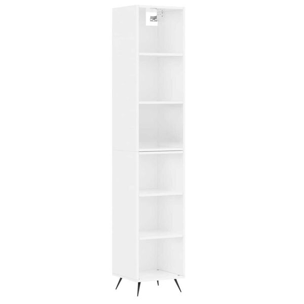 vidaXL Skř&iacute;ň highboard b&iacute;l&aacute; s vysok&yacute;m leskem 34,5x32,5x180 cm kompozit