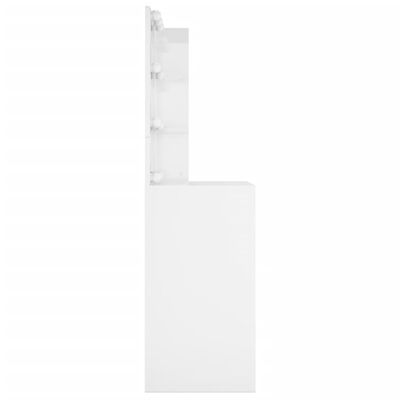 vidaXL Toaletní stolek s LED lesklý bílý 60 x 40 x 140 cm