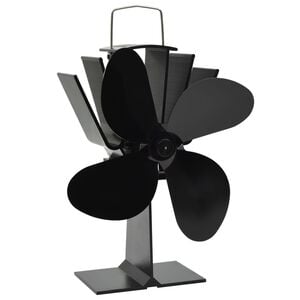 vidaXL Teplem poh&aacute;něn&yacute; ventil&aacute;tor na kamna 4 lopatky čern&yacute;