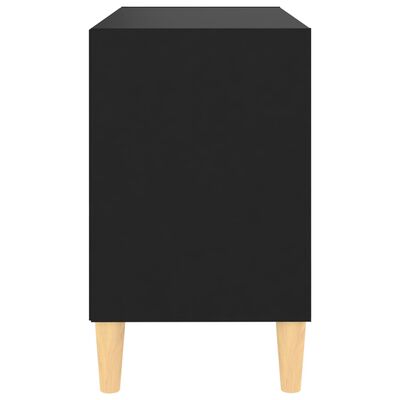 vidaXL TV stolek nohy z masivního dřeva černý 69,5 x 30 x 50 cm