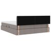 vidaXL Postel s &uacute;ložn&yacute;m prostorem s čelo Taupe 200 x 200 cm Uměl&aacute; kůže