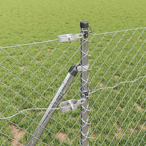 vidaXL Plotov&yacute; sloupek. Stř&iacute;brn&aacute; 10 x 0,6 m (40 x 40 mm s&iacute;ťovina) Ocel