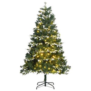 vidaXL Uměl&yacute; skl&aacute;pěc&iacute; v&aacute;nočn&iacute; stromek se 150 LED a sněhem 120 cm