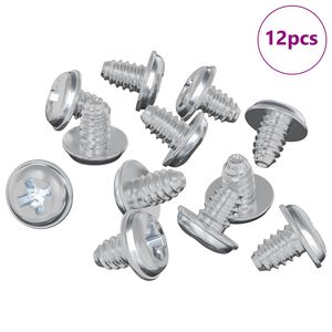 vidaXL Z&aacute;mkov&eacute; &scaron;rouby 12 pcs Stř&iacute;brn&aacute; M4 x 5 mm Železo