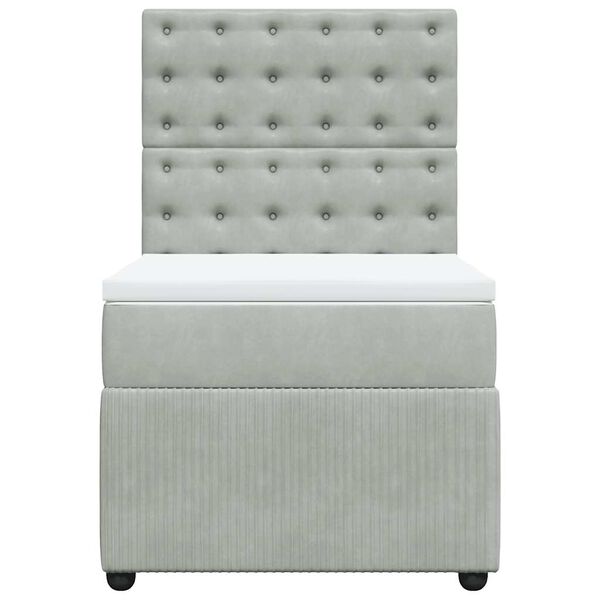 vidaXL Box spring postel s matrac&iacute; světle &scaron;ed&aacute; 80 x 200 cm samet