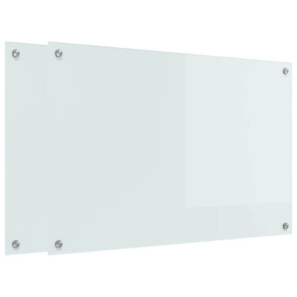 vidaXL Kuchyňská zástěna 2 pcs Bílá 90 x 60 cm tvrzené sklo