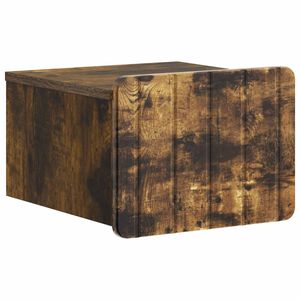 vidaXL N&aacute;stěnn&yacute; nočn&iacute; stolek se z&aacute;suvkou Kouřov&yacute; dub 33 x 34,5 x 24 cm