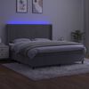 vidaXL Box spring postel s matrac&iacute; a LED světle &scaron;ed&aacute; 160x200 cm samet