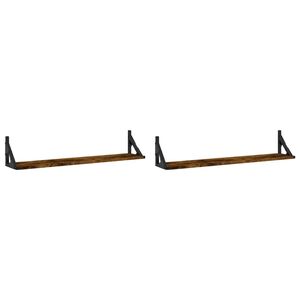 vidaXL N&aacute;stěnn&eacute; police 2 ks kouřov&yacute; dub 80x15x15,5 cm kompozitn&iacute; dřevo