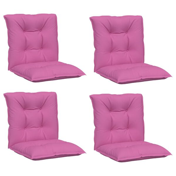 vidaXL Podu&scaron;ky na židli n&iacute;zk&eacute; opěradlo 4 ks růžov&eacute; 100x50x7 cm textil