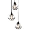 vidaXL Stropn&iacute; lampa s diamantov&yacute;m designem čern&aacute; 3 x ž&aacute;rovka E27
