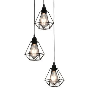 vidaXL Stropn&iacute; lampa s diamantov&yacute;m designem čern&aacute; 3 x ž&aacute;rovka E27