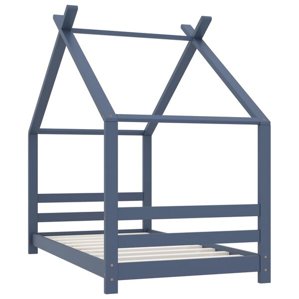 vidaXL Rám dětské postele šedý masivní borovice 80 x 160 cm