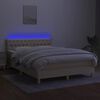 vidaXL Box spring postel s matrac&iacute; a LED kr&eacute;mov&aacute; 140x200 cm textil