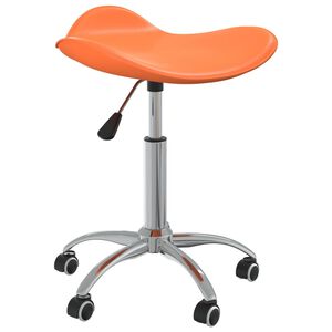 vidaXL Otočn&aacute; j&iacute;deln&iacute; židle oranžov&aacute; uměl&aacute; kůže