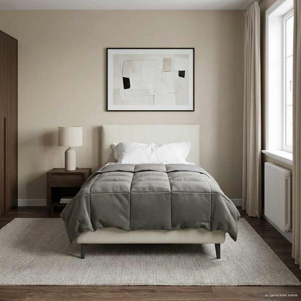 vidaXL Celoročn&iacute; přikr&yacute;vka Světle &scaron;ed&aacute; 155 x 200 cm Mikrovl&aacute;kno