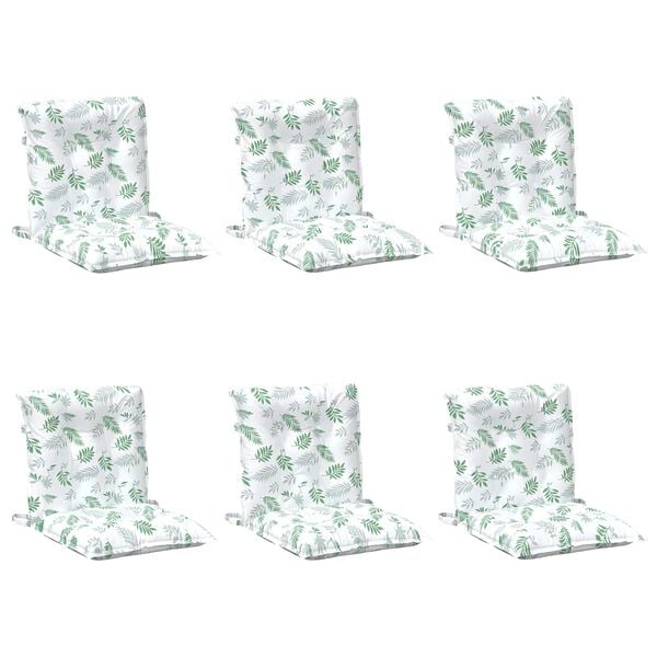 vidaXL Pol&scaron;t&aacute;ř na n&iacute;zkou židli List 6 pcs B&iacute;l&aacute; 100 x 50 x 7 cm oxford