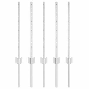 vidaXL Plotov&yacute; sloupek. 5 pcs Stř&iacute;brn&aacute; 60 cm Ocel
