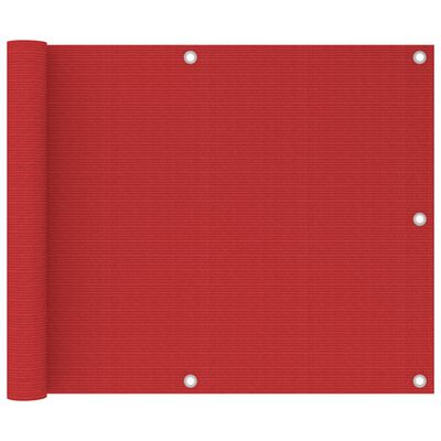 vidaXL Balkonová zástěna červená 75 x 600 cm HDPE